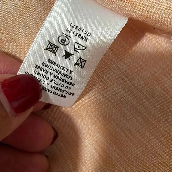 Lafayette 148 New York Peach Button-Up Blouse - Picture 15 of 16